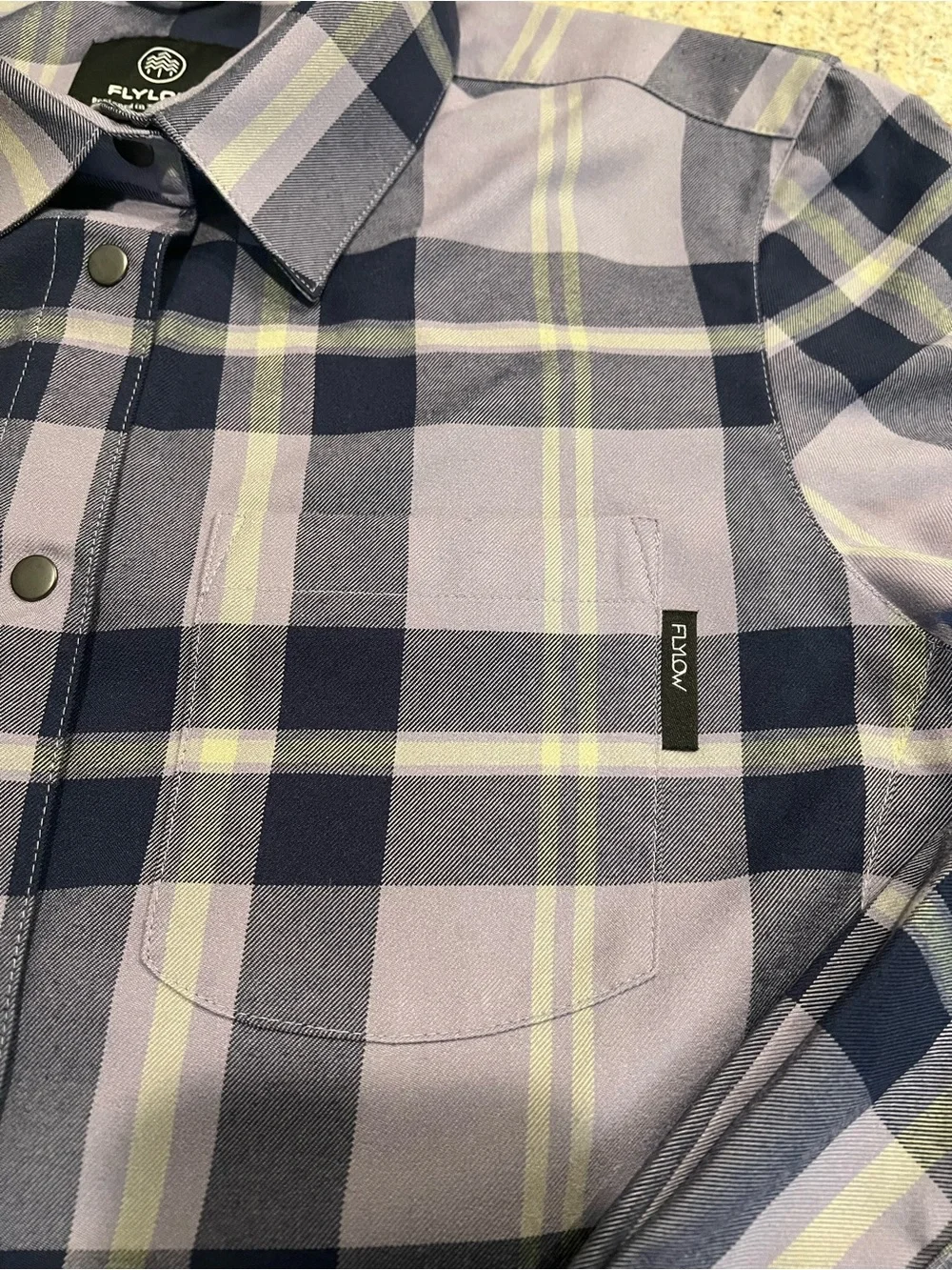Fly Low Purple Plaid Performance Button-Up Shirt - Long Sleeve